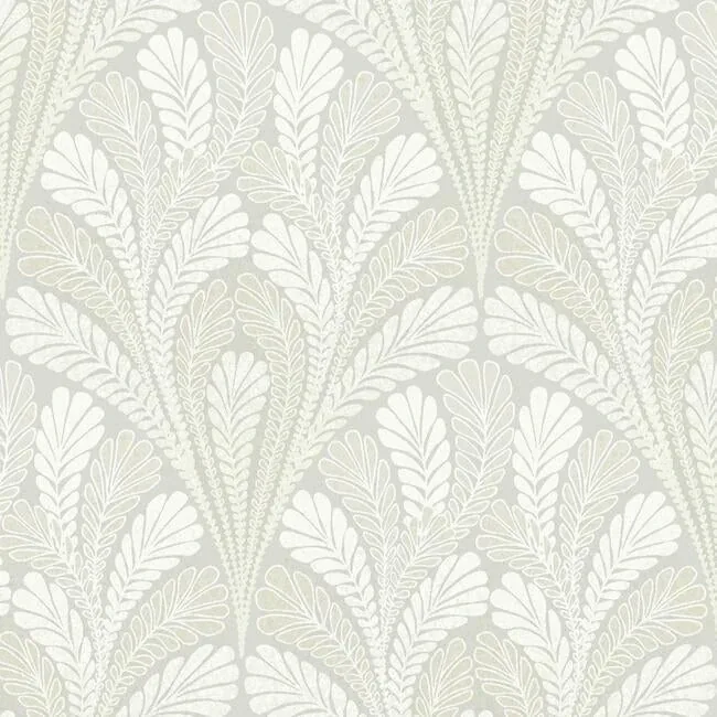 York Wallcoverings Shell Damask Grey Wallpaper - SKU DM5022