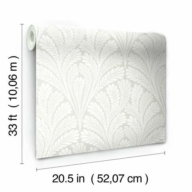 York Wallcoverings Shell Damask Neutral & Pearl Wallpaper - SKU BW3952