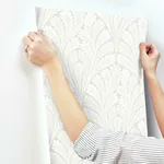 York Wallcoverings Shell Damask Neutral & Pearl Wallpaper | Wallpaper Twins York Wallcoverings Shell Damask Neutral & Pearl Wallpaper - SKU BW3952