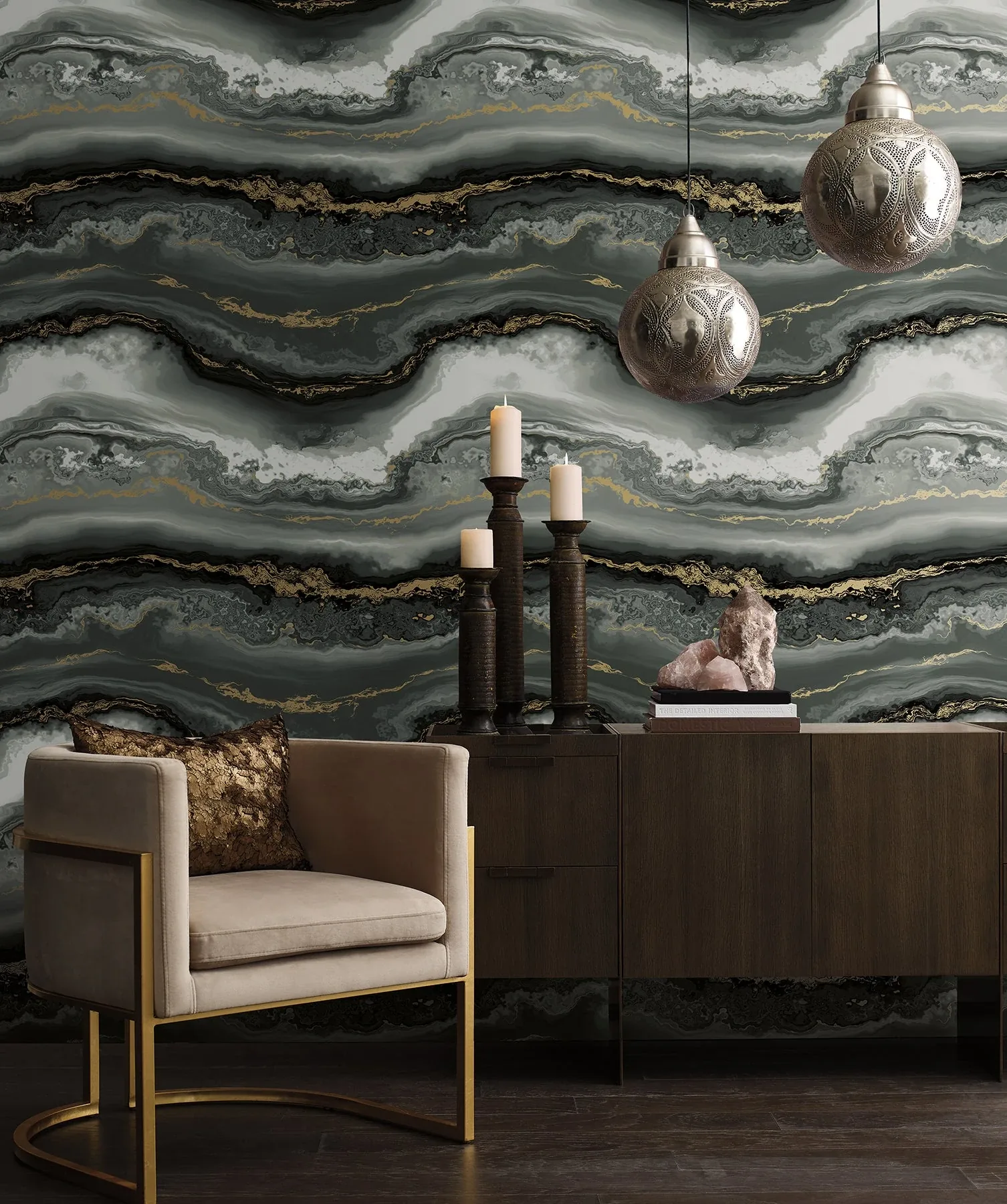 York Wallcoverings Shifting Sands Onyx Peel & Stick Wallpaper - SKU PSW1561RL