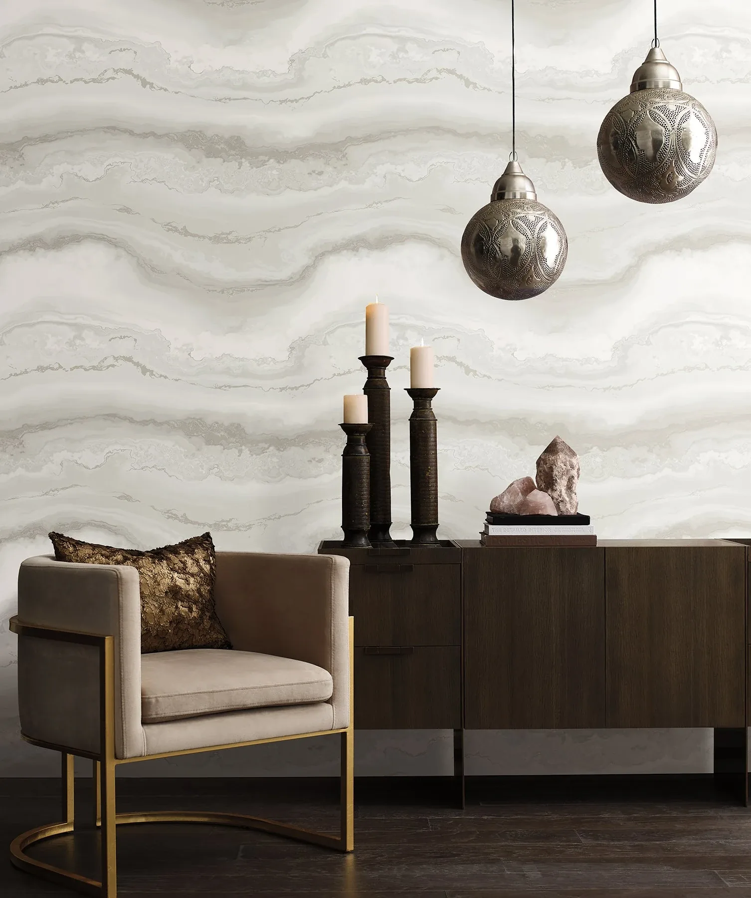 York Wallcoverings Shifting Sands Salt Grey Peel & Stick Wallpaper - SKU PSW1558RL