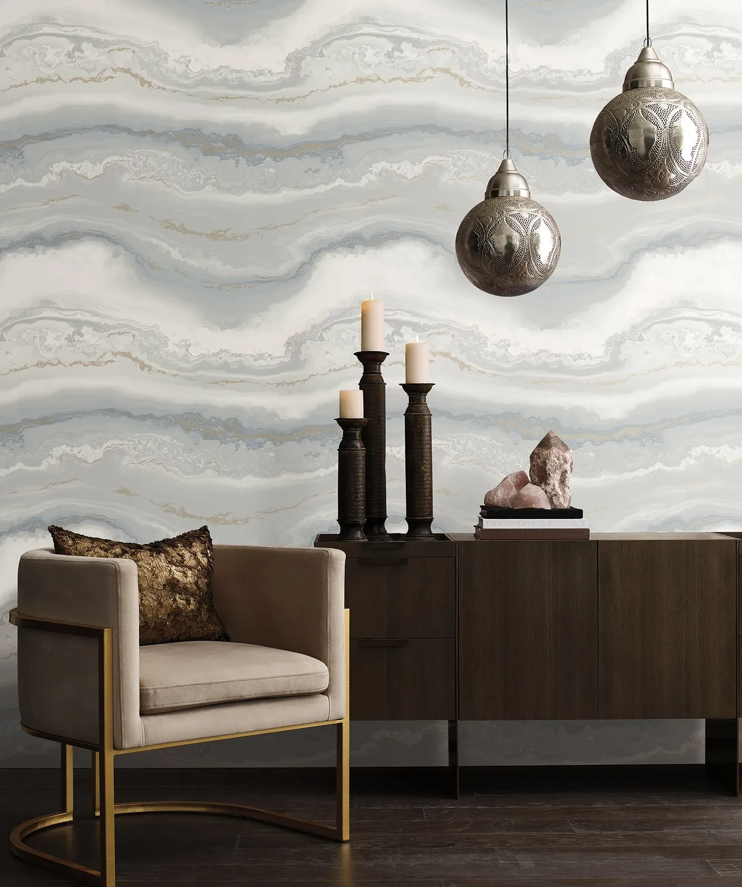 York Wallcoverings Shifting Sands Slate Blue Peel & Stick Wallpaper - SKU PSW1559RL
