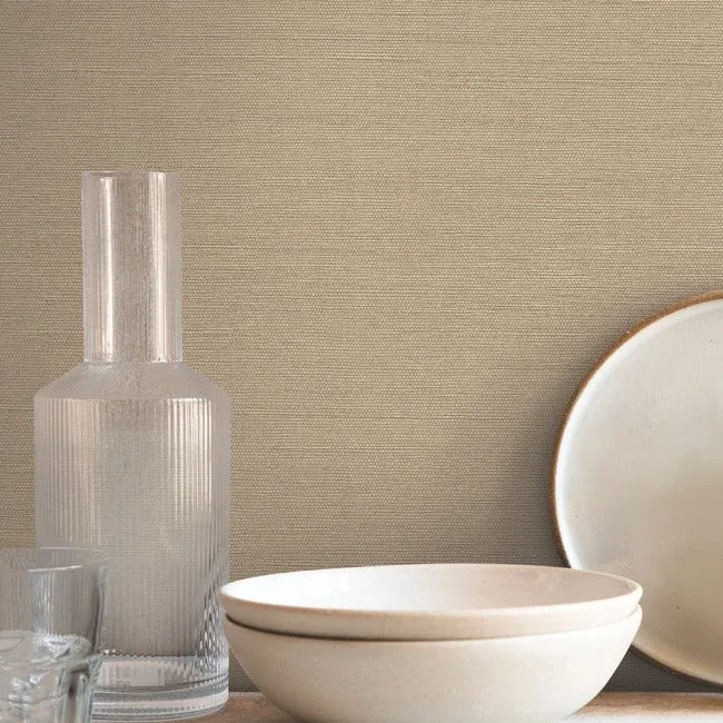 York Wallcoverings Shimmering Linen Light Caramel Wallpaper - SKU SI18554