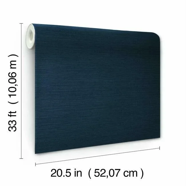 York Wallcoverings Shining Sisal Grasscloth Dark Blue Metallic Wallpaper - SKU Y6200907