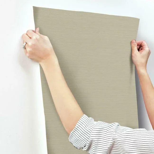 York Wallcoverings Shining Sisal Grasscloth Tan Metallic Wallpaper - SKU Y6200906