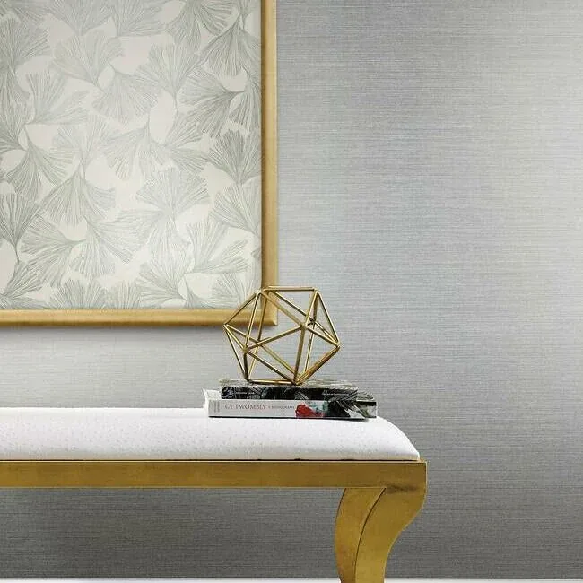 York Wallcoverings Shining Sisal Silver Metallic Wallpaper - SKU DD3731
