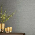 York Wallcoverings Shining Sisal Silver Metallic Wallpaper - SKU DD3731