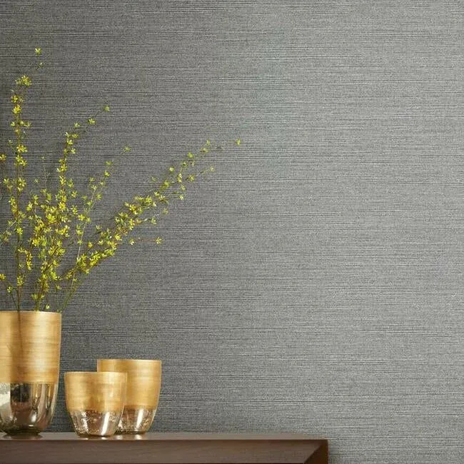 York Wallcoverings Shining Sisal Silver Metallic Wallpaper - SKU DD3731