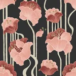 York Wallcoverings Shirley Coral Deco Floral Peel & Stick Wallpaper - SKU PSW1571RL
