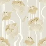 York Wallcoverings Shirley Neutral Deco Floral Peel & Stick Wallpaper - SKU PSW1568RL