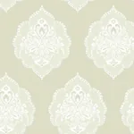 York Wallcoverings Signet Medallion Damask Beige Wallpaper - SKU DM4983