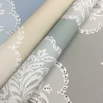 York Wallcoverings Signet Medallion Damask Blue Wallpaper | Wallpaper Twins York Wallcoverings Signet Medallion Damask Blue Wallpaper - SKU DM4985