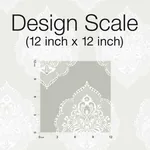 York Wallcoverings Signet Medallion Damask Grey Wallpaper - SKU DM4984