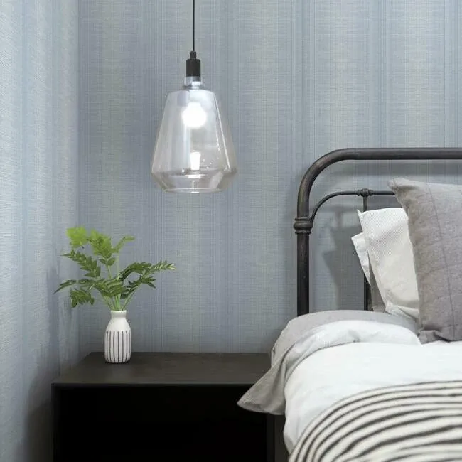 York Wallcoverings Silk Weave Stripe Blue Wallpaper | Wallpaper Twins York Wallcoverings Silk Weave Stripe Blue Wallpaper - SKU TL1960