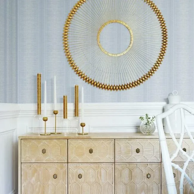 York Wallcoverings Silk Weave Stripe Blue Wallpaper | Wallpaper Twins York Wallcoverings Silk Weave Stripe Blue Wallpaper - SKU TL1960