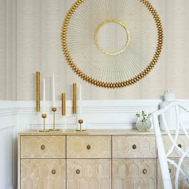 York Wallcoverings Silk Weave Stripe Light Brown Wallpaper | Wallpaper Twins York Wallcoverings Silk Weave Stripe Light Brown Wallpaper - SKU TL1959