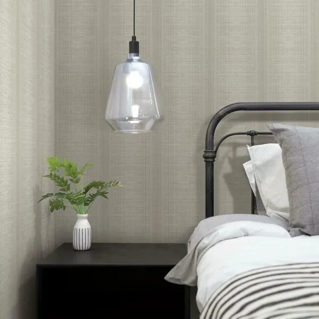 York Wallcoverings Silk Weave Stripe Light Brown Wallpaper | Wallpaper Twins York Wallcoverings Silk Weave Stripe Light Brown Wallpaper - SKU TL1959