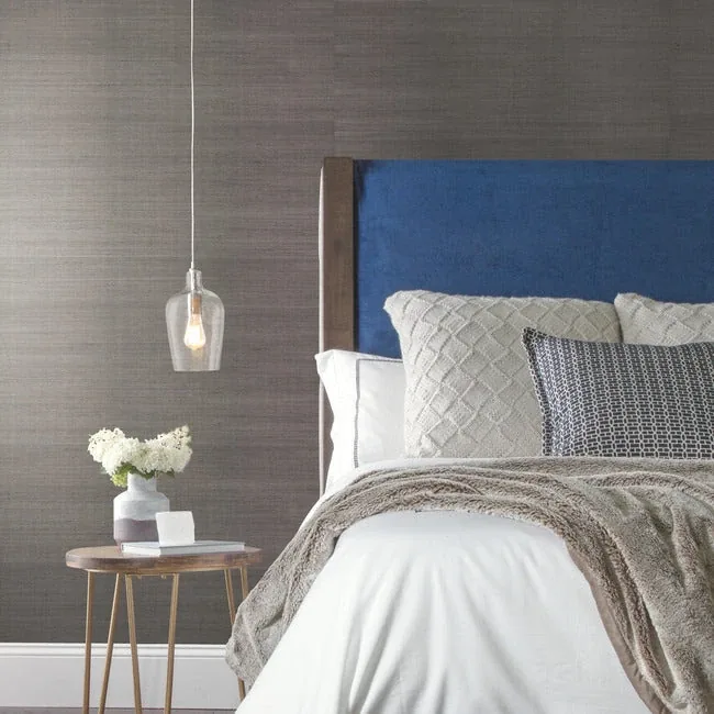 York Wallcoverings Sisal Grasscloth Silver Metallic Wallpaper - SKU VG4418