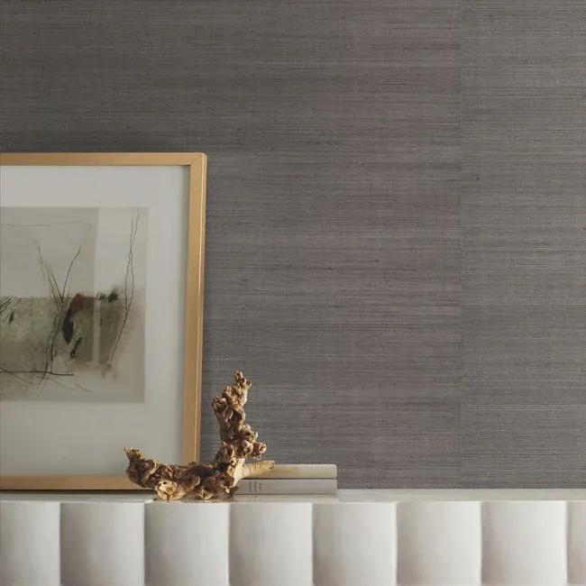 York Wallcoverings Sisal Grasscloth Silver Metallic Wallpaper - SKU VG4418