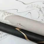 York Wallcoverings Soaring Cranes Black & Gold Wallpaper | Wallpaper Twins York Wallcoverings Soaring Cranes Black & Gold Wallpaper - SKU BW3871