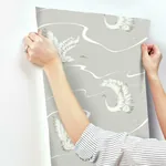 York Wallcoverings Soaring Cranes Taupe Wallpaper | Wallpaper Twins York Wallcoverings Soaring Cranes Taupe Wallpaper - SKU BW3872