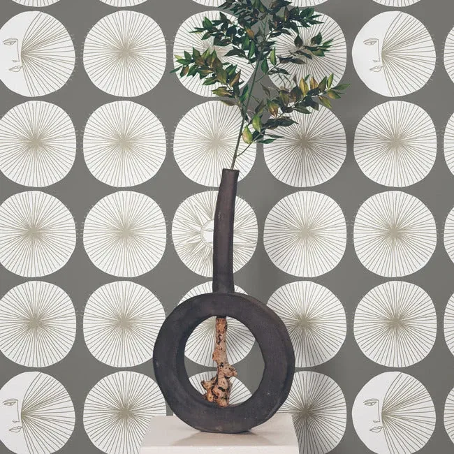 York Wallcoverings Soho Starburst Grey Peel & Stick Wallpaper | Wallpaper Twins York Wallcoverings Soho Starburst Grey Peel & Stick Wallpaper - SKU PSW1217RL