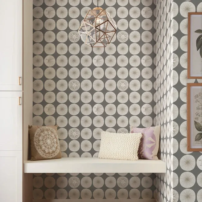 York Wallcoverings Soho Starburst Grey Peel & Stick Wallpaper | Wallpaper Twins York Wallcoverings Soho Starburst Grey Peel & Stick Wallpaper - SKU PSW1217RL