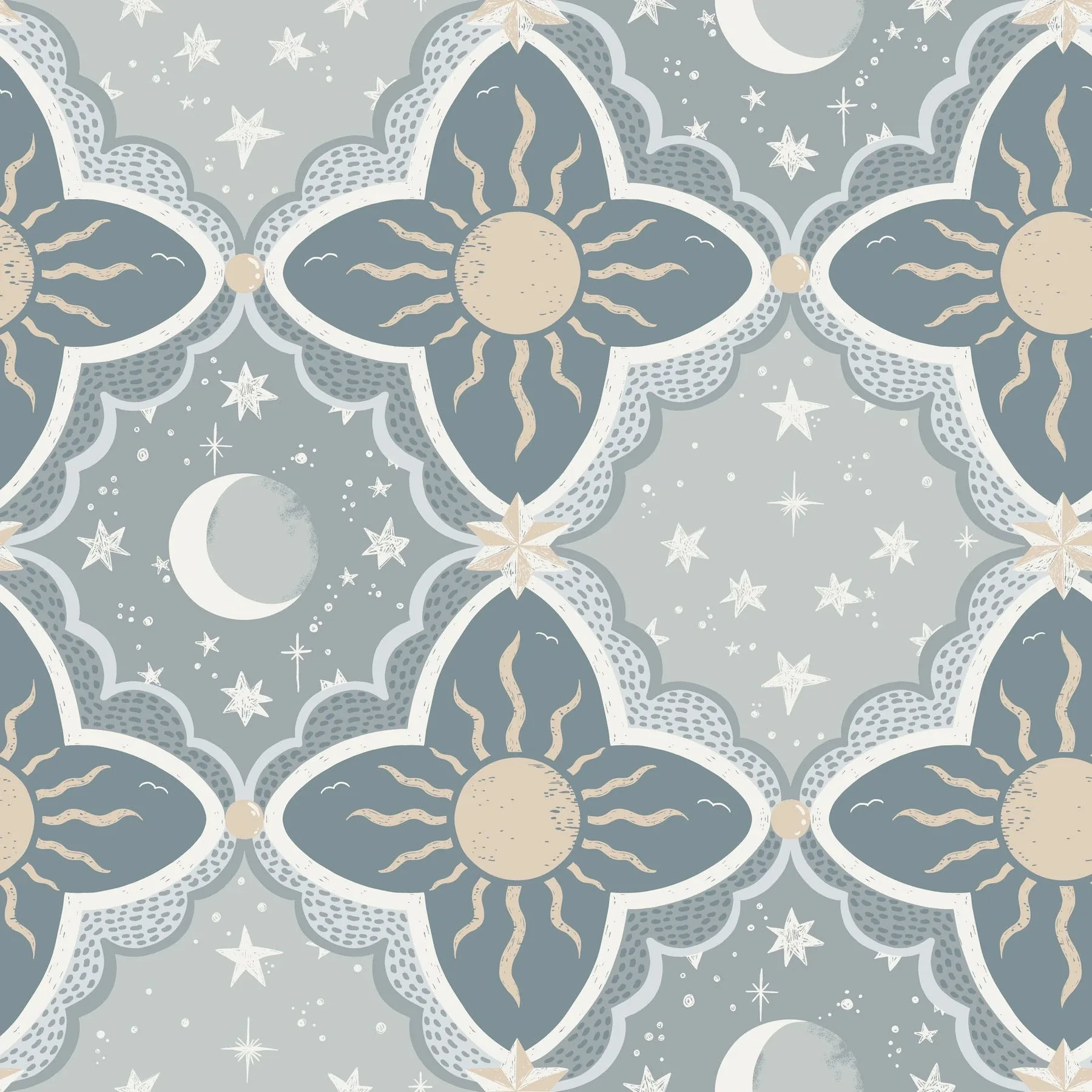 MB29034 | Sol & Mane Blue Wallpaper