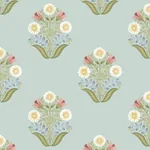 York Wallcoverings Sophie Aqua Floral Medallion Peel & Stick Wallpaper - SKU PSW1578RL