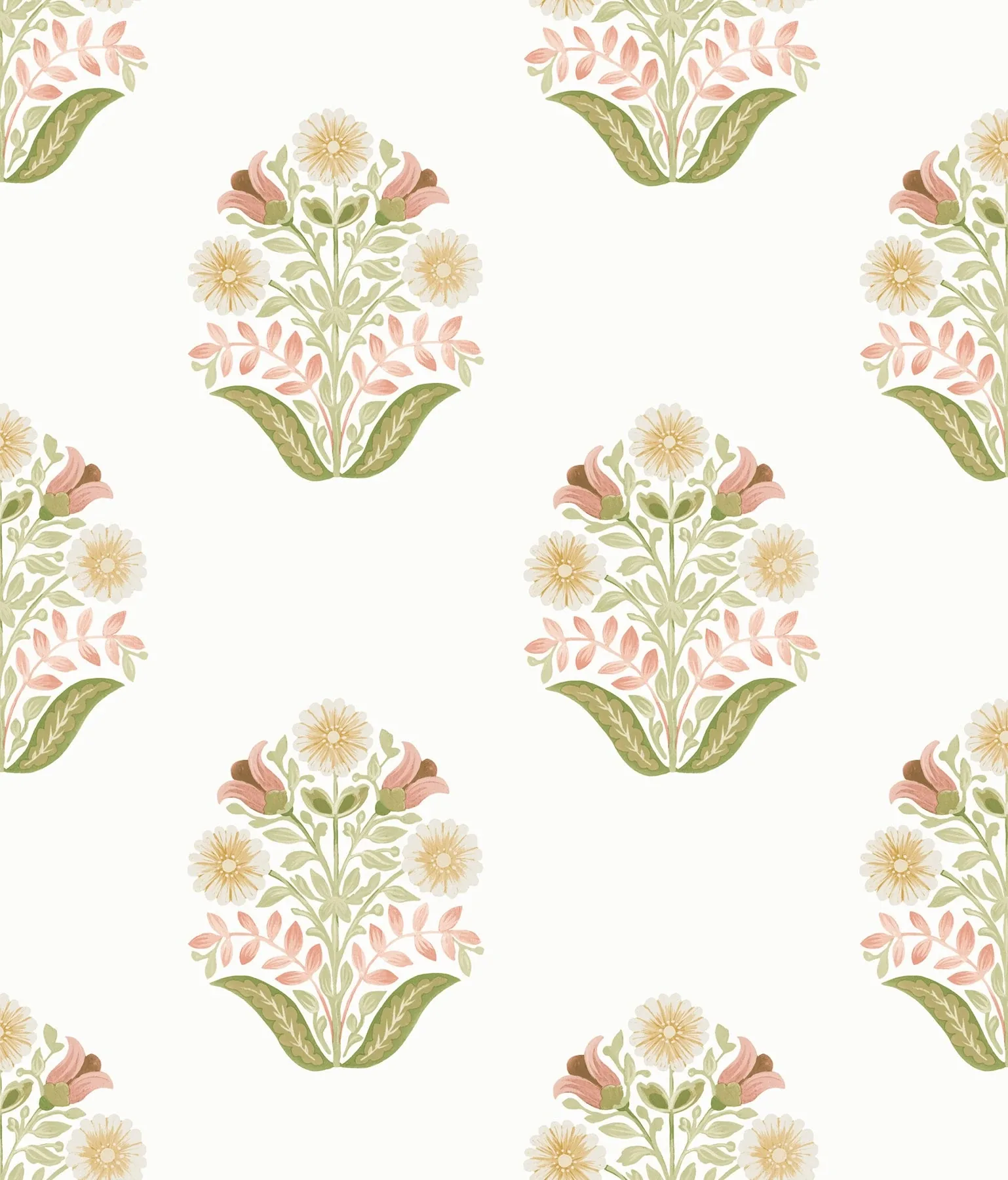 PSW1577RL | Sophie Pink Floral Medallion Peel & Stick Wallpaper