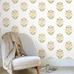 York Wallcoverings Sophie Pink Floral Medallion Peel & Stick Wallpaper - SKU PSW1577RL
