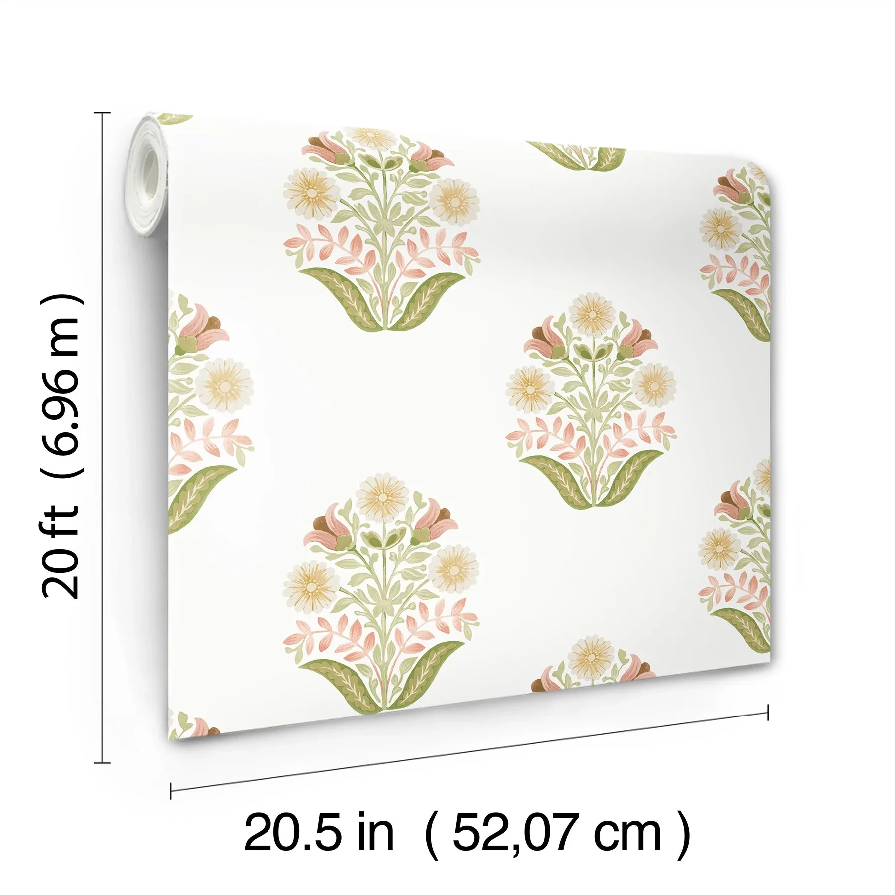 York Wallcoverings Sophie Pink Floral Medallion Peel & Stick Wallpaper - SKU PSW1577RL