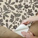 York Wallcoverings Sparrow & Oak Linen & Charcoal Peel & Stick Wallpaper - SKU PSW1442RL