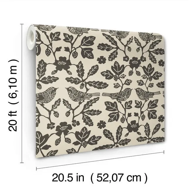 York Wallcoverings Sparrow & Oak Linen & Charcoal Peel & Stick Wallpaper - SKU PSW1442RL