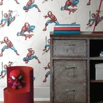 York Wallcoverings Spider-Man Fracture Blue & Grey Wallpaper - SKU DI0939