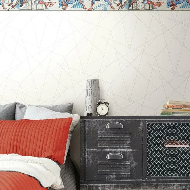 York Wallcoverings Spider-Man Fracture Grey Wallpaper - SKU DI0941
