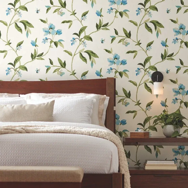 York Wallcoverings Springtime Blue & Green Wallpaper - SKU GO8283
