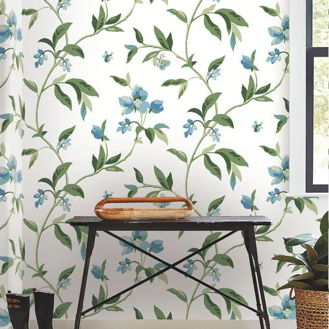 York Wallcoverings Springtime Blue & Green Wallpaper - SKU GO8283