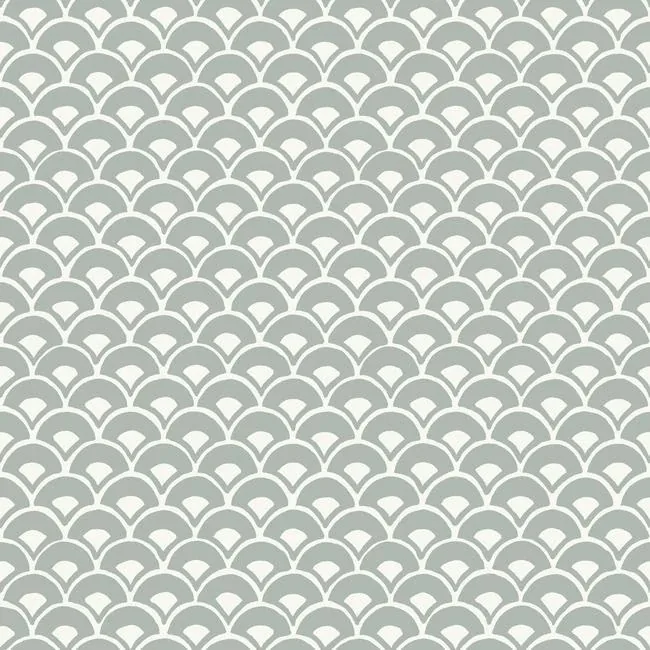 York Wallcoverings Stacked Scallops Blue Wallpaper - SKU MK1151