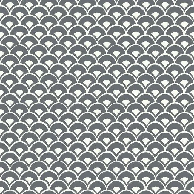 MK1150 | Stacked Scallops Grey Wallpaper