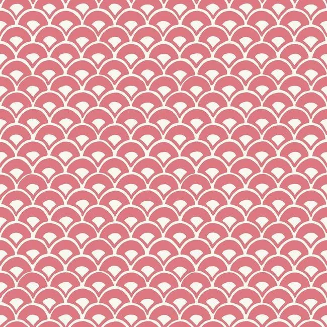MK1155 | Stacked Scallops Pink Wallpaper