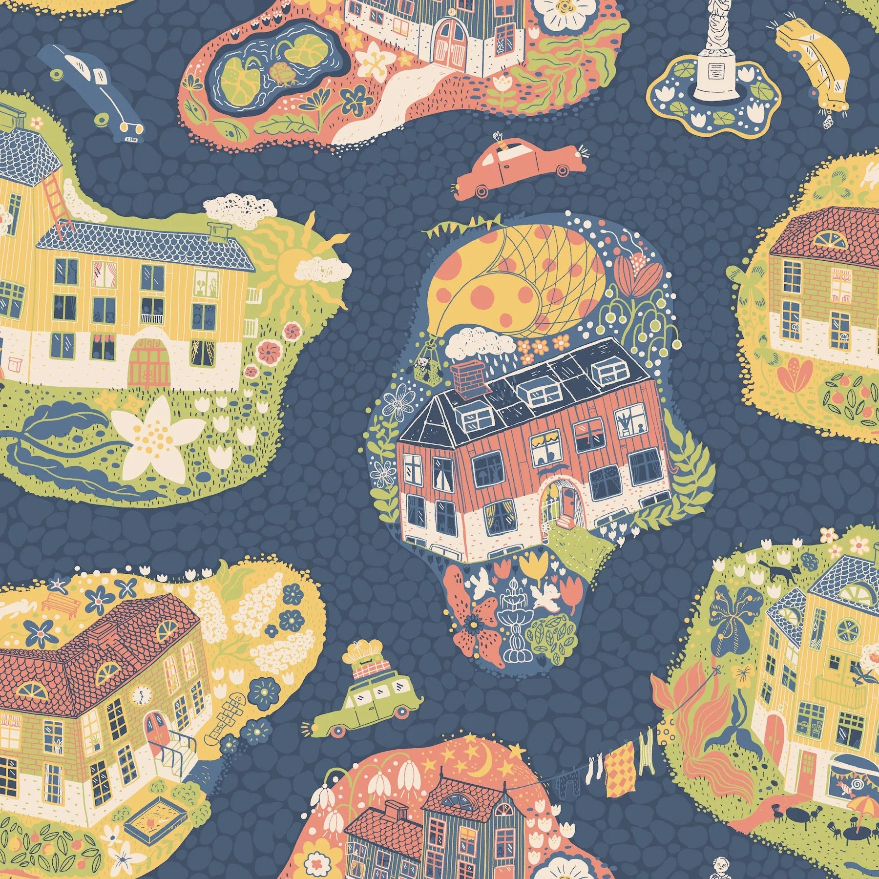 York Wallcoverings Staden Dark Blue Wallpaper - SKU MB29010