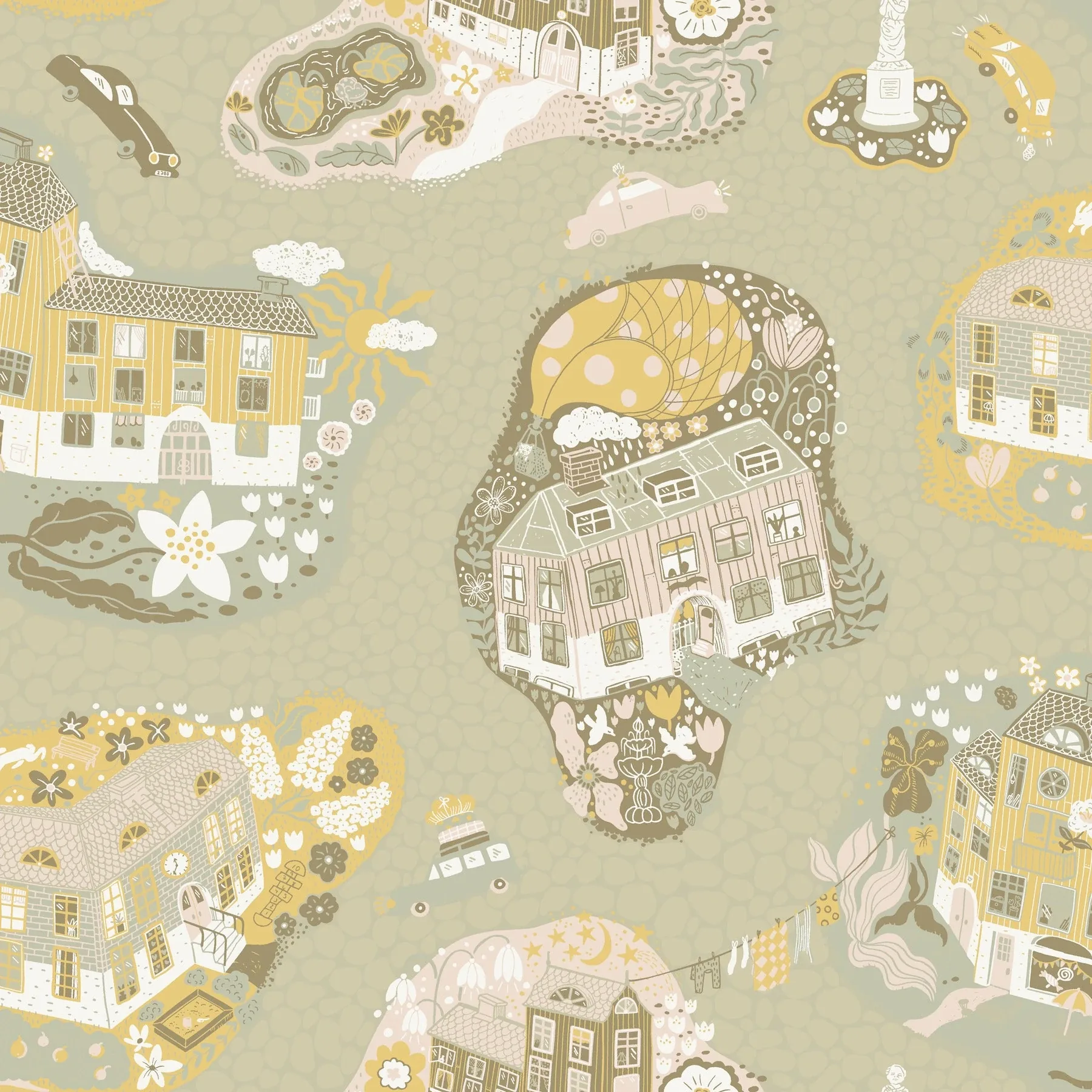 York Wallcoverings Staden Mustard Wallpaper - SKU MB29008