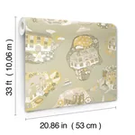 York Wallcoverings Staden Mustard Wallpaper | Wallpaper Twins York Wallcoverings Staden Mustard Wallpaper - SKU MB29008