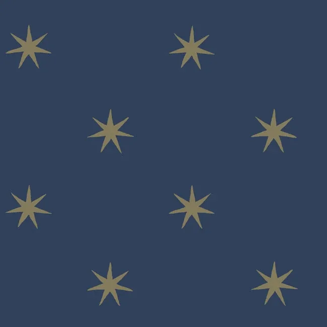 York Wallcoverings Star Splendor Navy & Metallic Gold Peel & Stick Wallpaper - SKU PSW1451RL