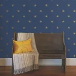 York Wallcoverings Star Splendor Navy & Metallic Gold Peel & Stick Wallpaper - SKU PSW1451RL
