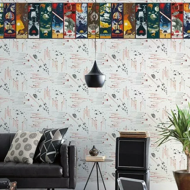 York Wallcoverings Star Wars: Galactic Battles Red Wallpaper - SKU DI0950