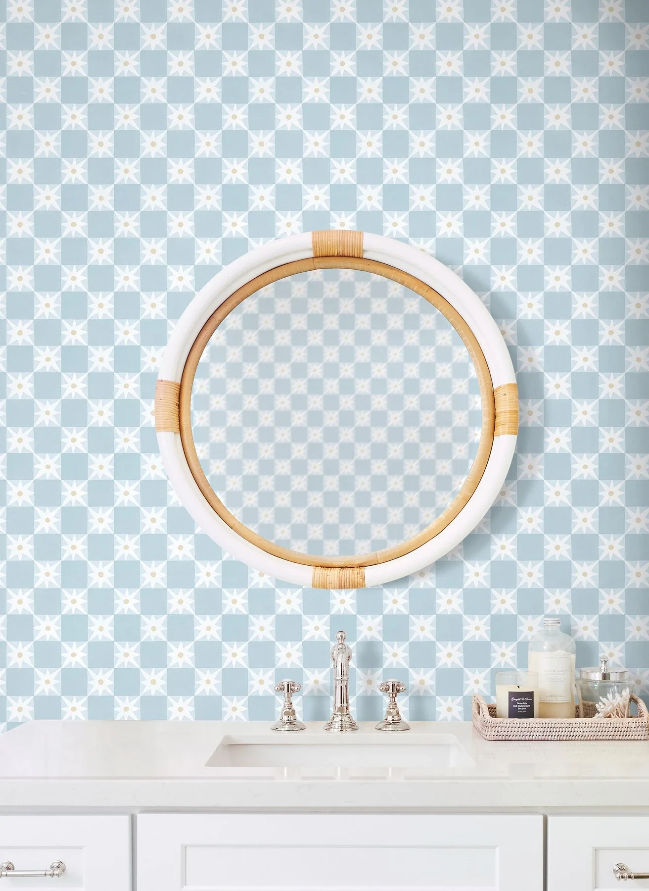 York Wallcoverings Stardust Blue Checkerboard Peel & Stick Wallpaper - SKU PSW1588RL