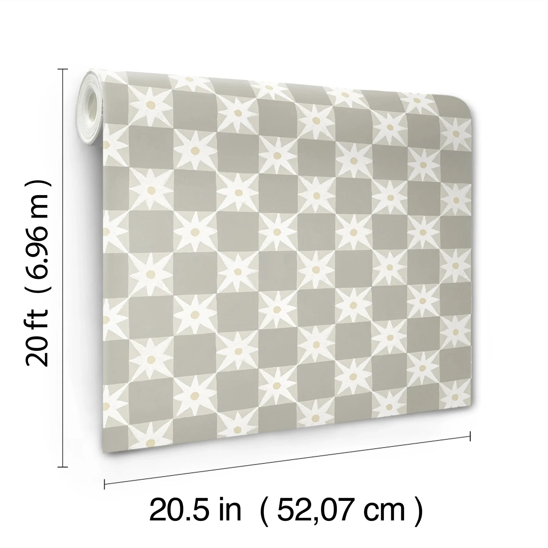 York Wallcoverings Stardust Warm Grey Checkerboard Peel & Stick Wallpaper - SKU PSW1589RL