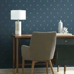 York Wallcoverings Stella Star Navy Metallic Wallpaper - SKU SP1498